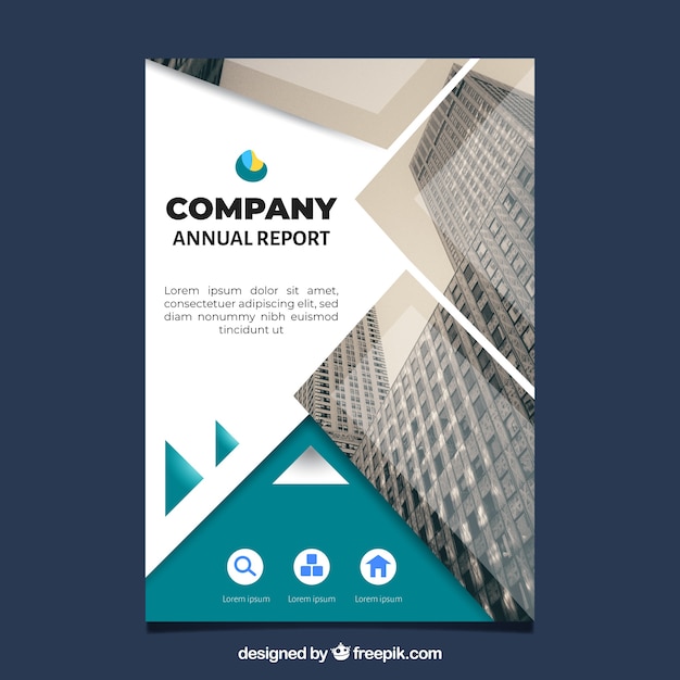 Free vector annual report template in abstract style