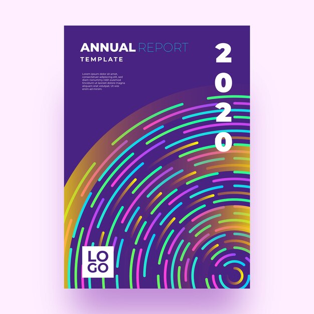 Annual report template colorful abstract