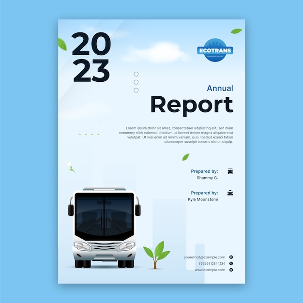 Annual report template for transport and conveyance