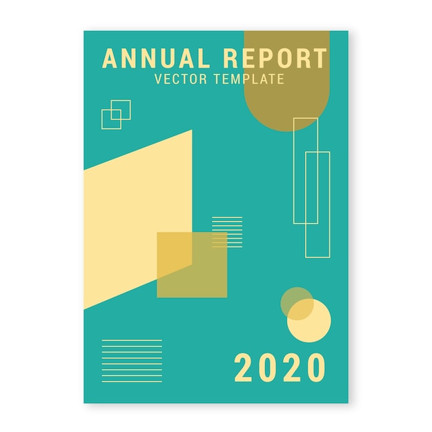 Free vector annual report template with geometric shapes