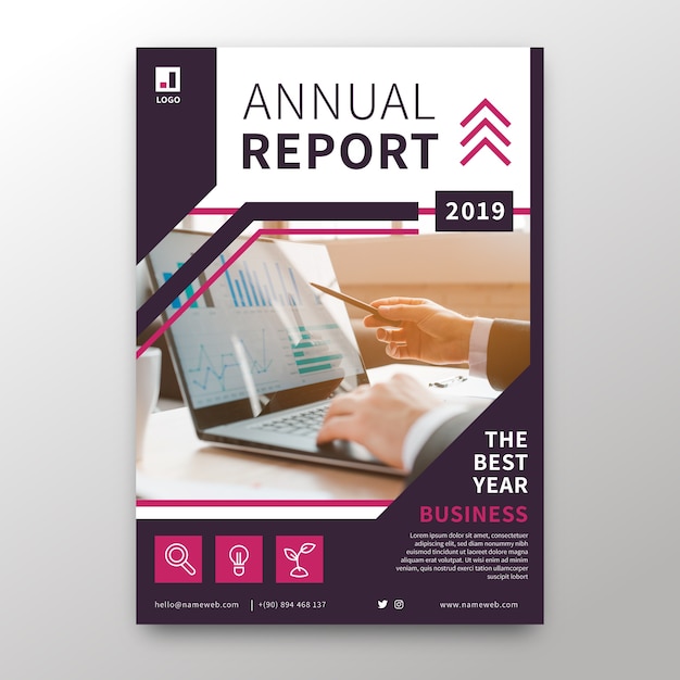 Annual report template with photo