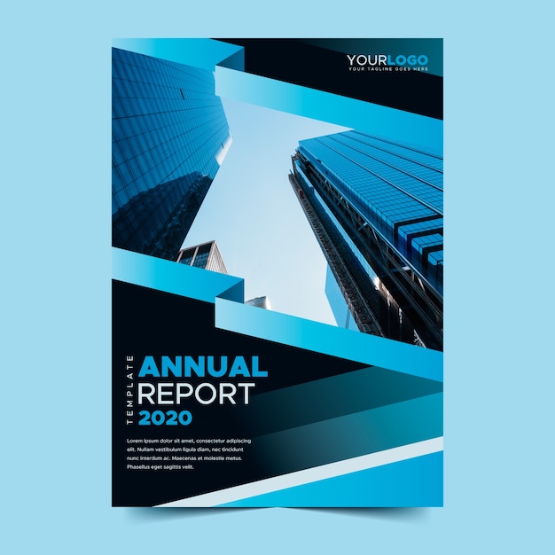 Annual report template with photo