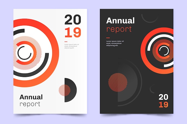Annual report with circle design template