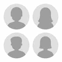 Бесплатное векторное изображение Анонимные аватары серые круги