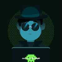 Free vector anonymous hacker concept with flat design