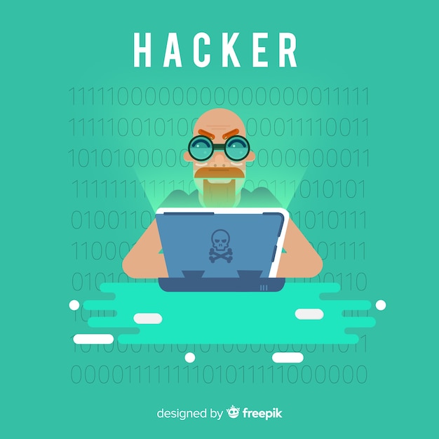 Free vector anonymous hacker concept with flat design