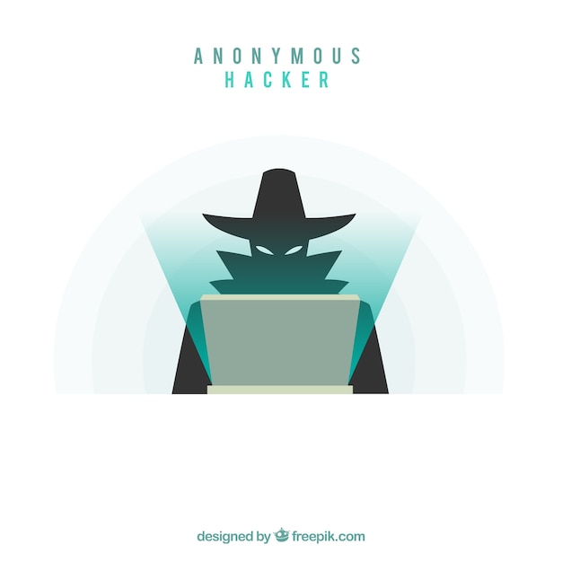 Free vector anonymous hacker with flat design