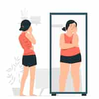 Free vector anorexia concept illustration