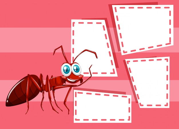 Free vector ant in note background