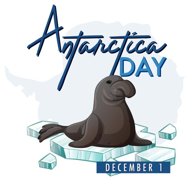 Free vector antarctica day poster template