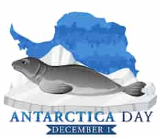 Бесплатное векторное изображение Шаблон плаката ко дню антарктики