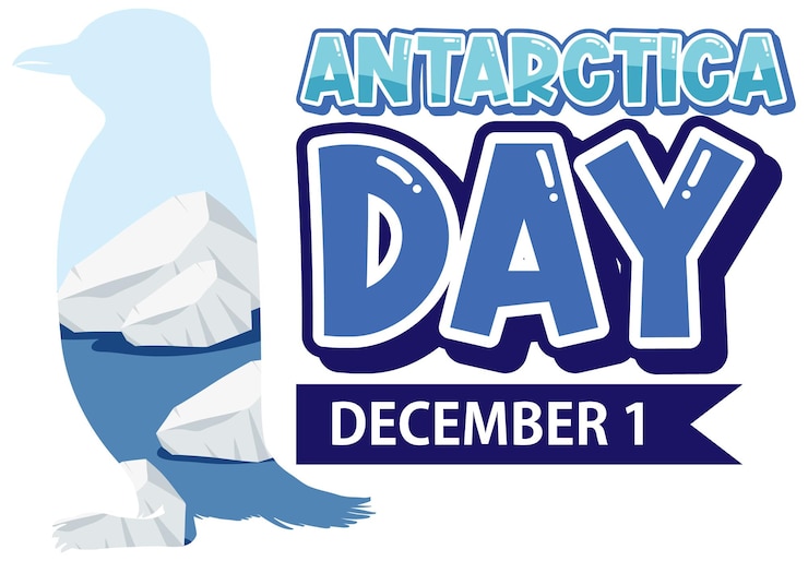 Free Vector antarctica day text with