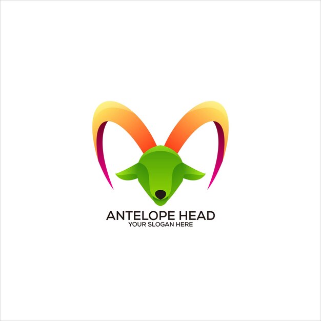 antelope head colorful gradient logo