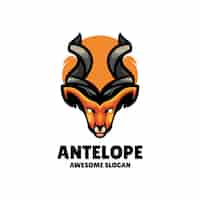 Vettore gratuito disegno del logo dell'illustrazione della mascotte dell'antilope