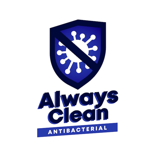 Free vector antibacterial logo with slogan