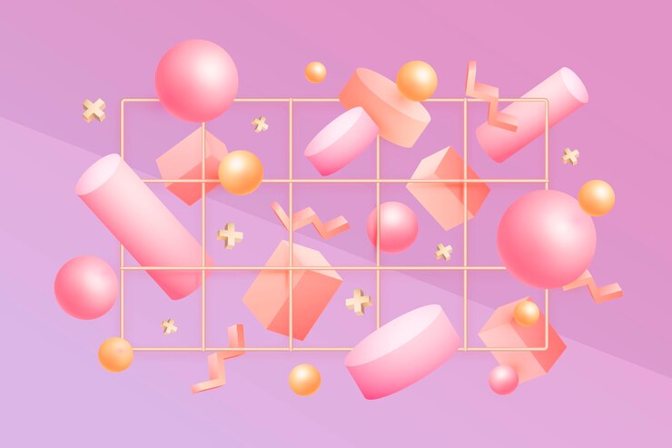 무료 Vector 3d 효과의 반 중력 도형