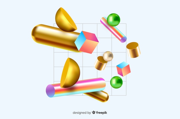 3D 효과와 중력 기하학적 도형