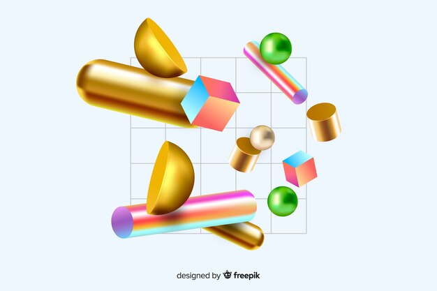 3D効果を備えた反重力幾何学図形