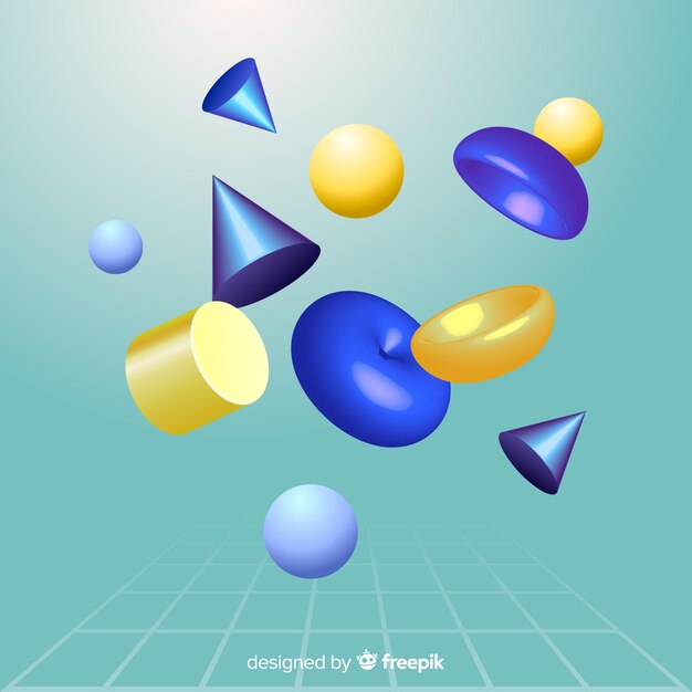 Antigravity geometric shapes with 3d effect