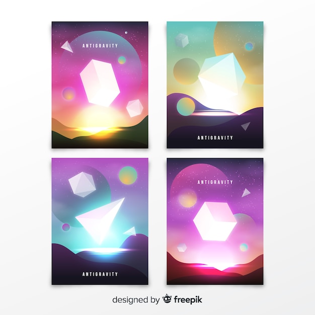 Antigravity gradient shapes cover collection