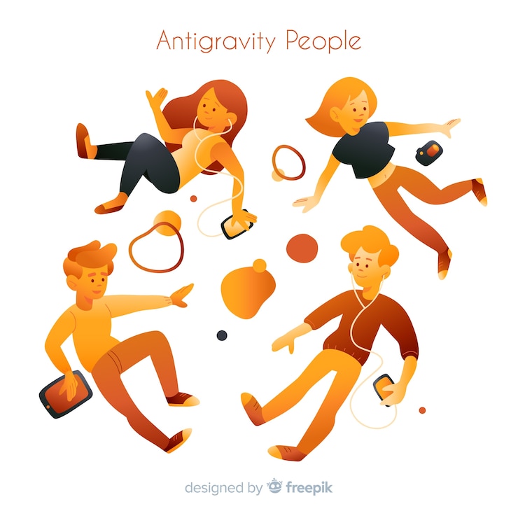 Free Vector antigravity people background