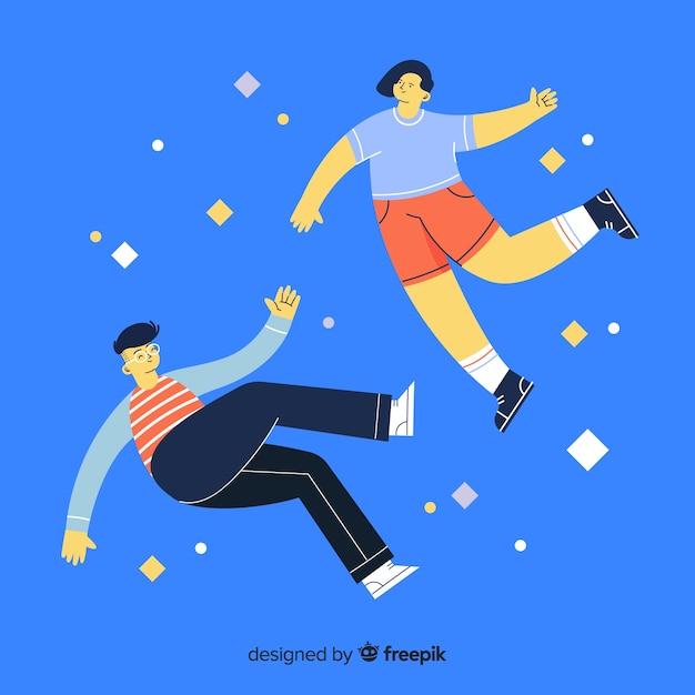 Free vector antigravity people background