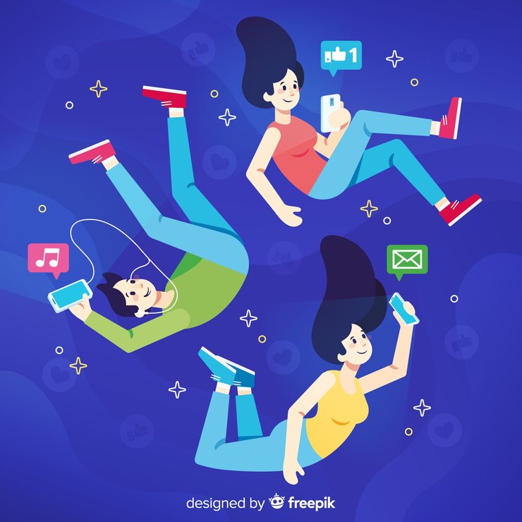 Free Vector antigravity people background