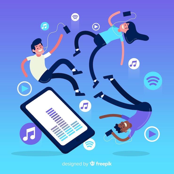 Free Vector antigravity people background