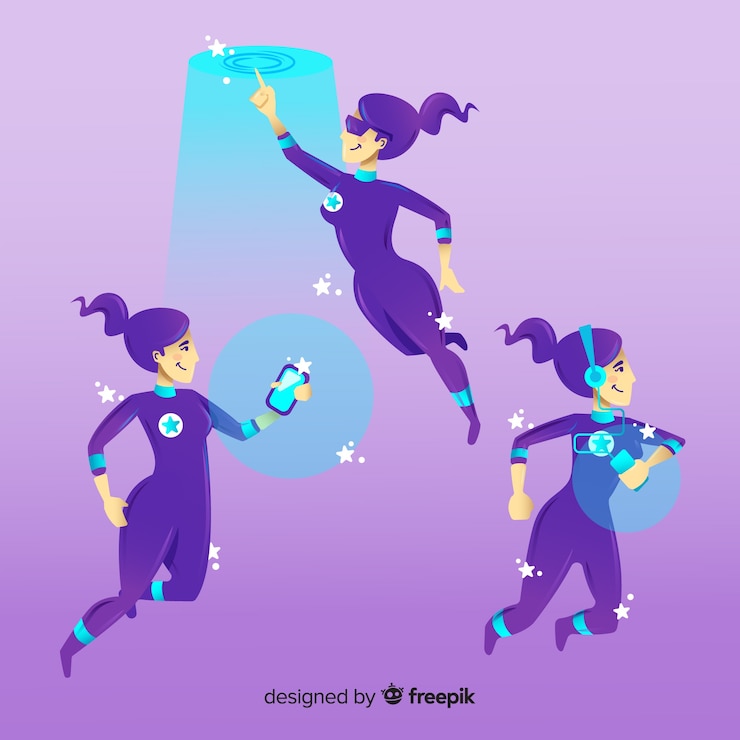 Free Vector antigravity people background