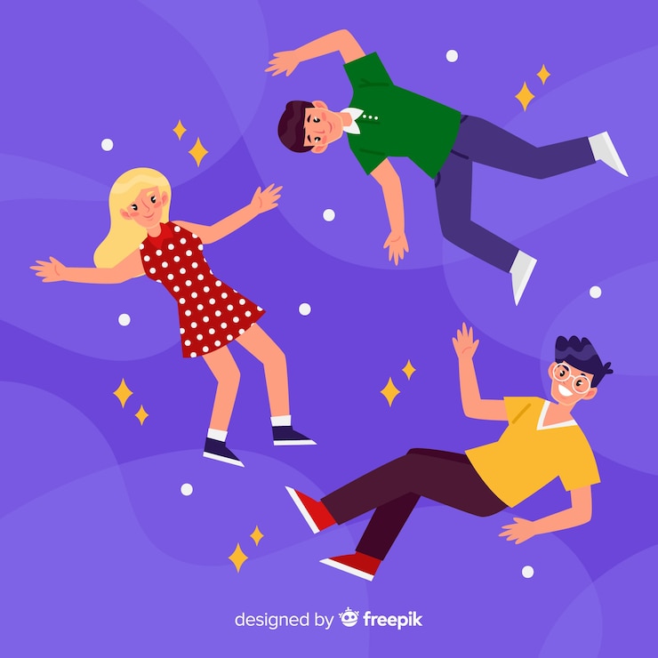 Free Vector antigravity people background