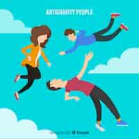 Free vector antigravity people background