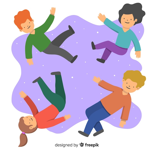 Free vector antigravity people background