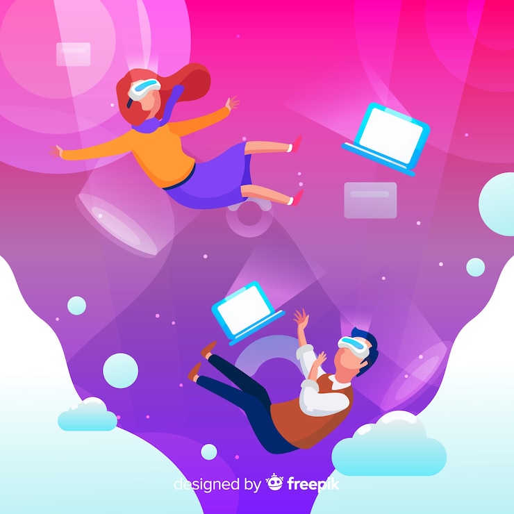 Free Vector antigravity people background