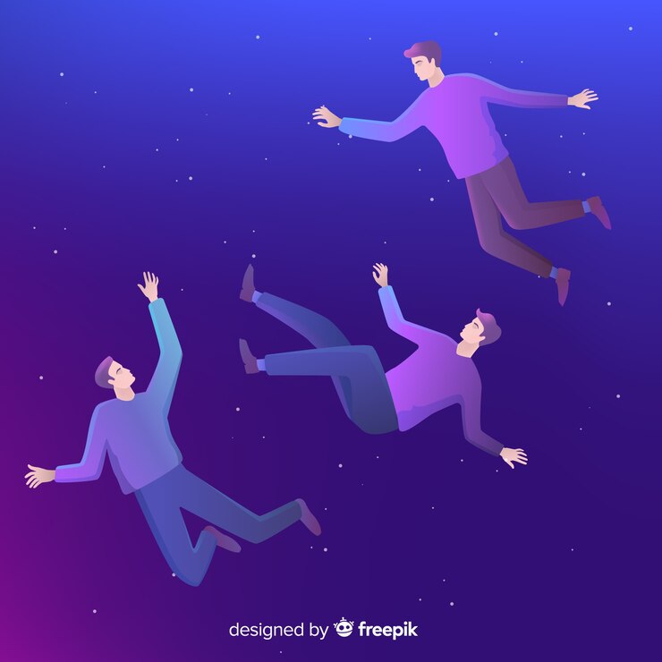 Free Vector antigravity people background