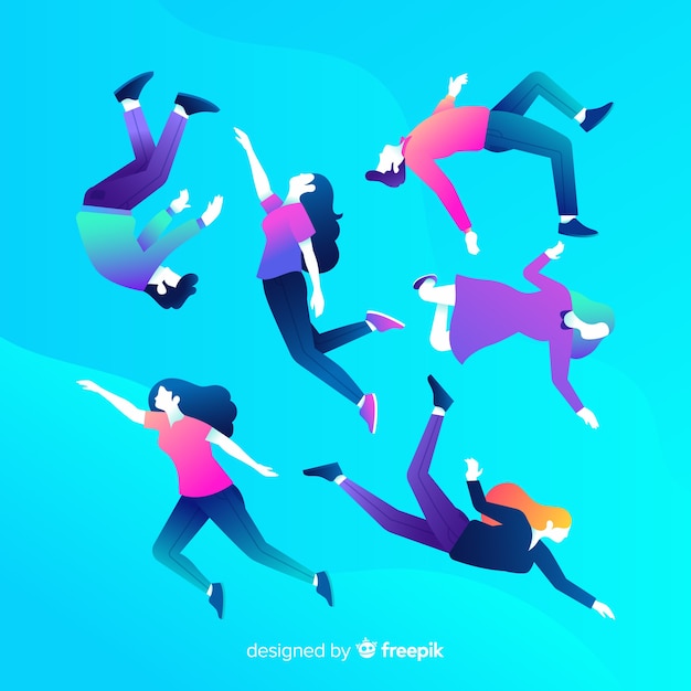 Free vector antigravity people background