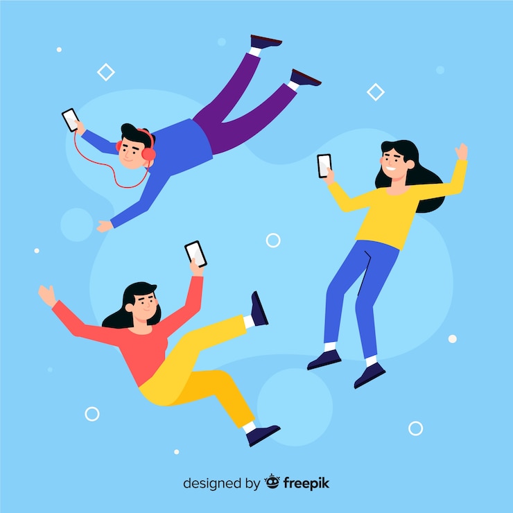 Free Vector antigravity people background