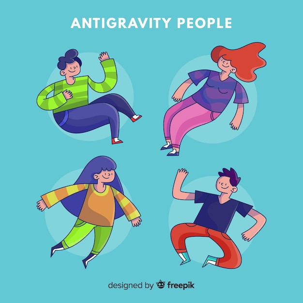 Free vector antigravity people background