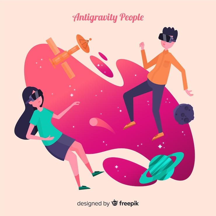 Free Vector antigravity people background