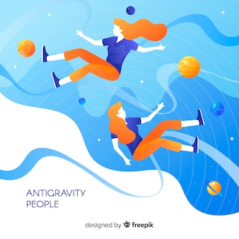 Antigravity people background