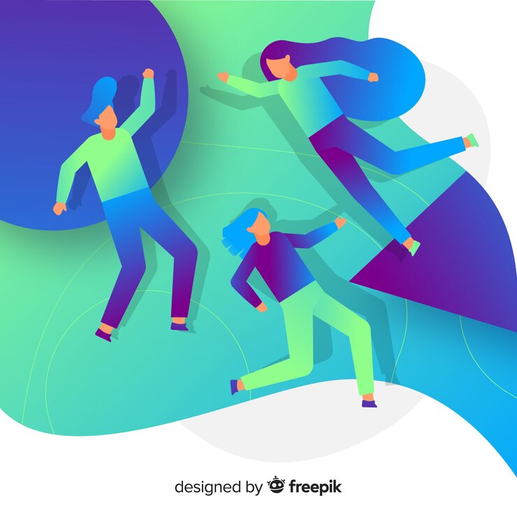 Free Vector antigravity people background