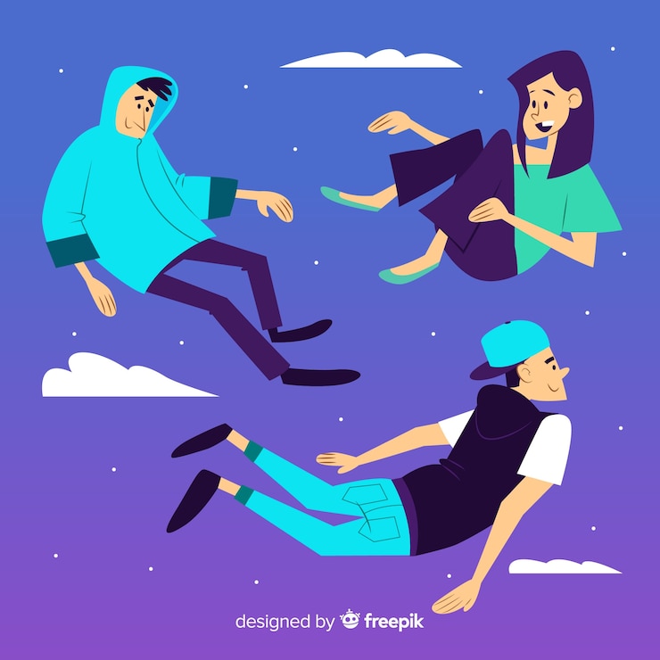 Free Vector antigravity people