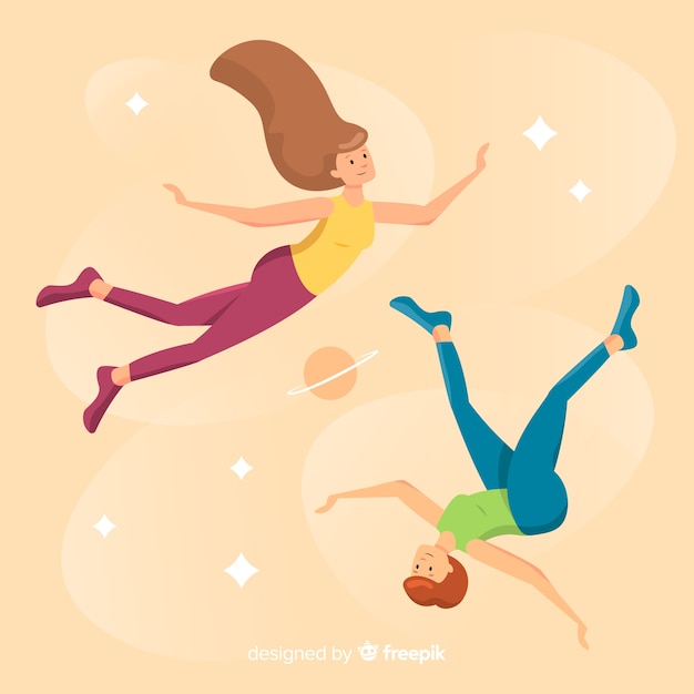 Free vector antigravity people