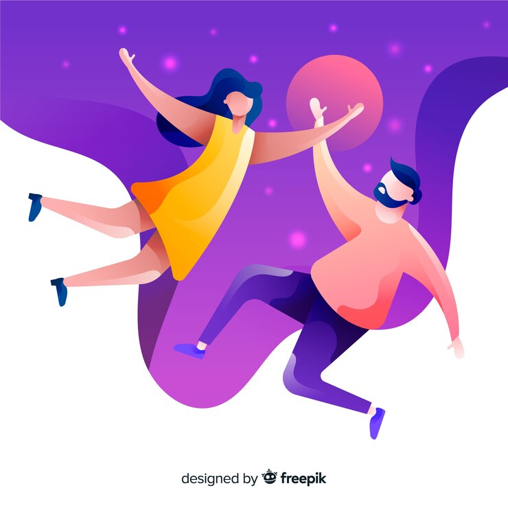 Free Vector antigravity people