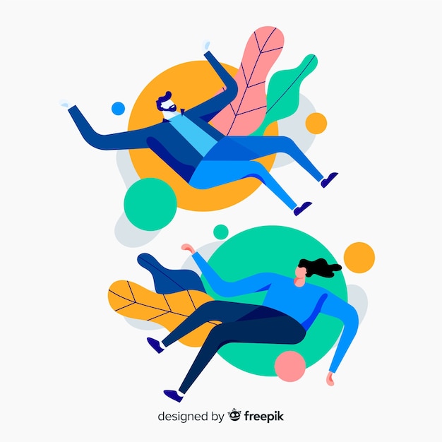 Free vector antigravity people