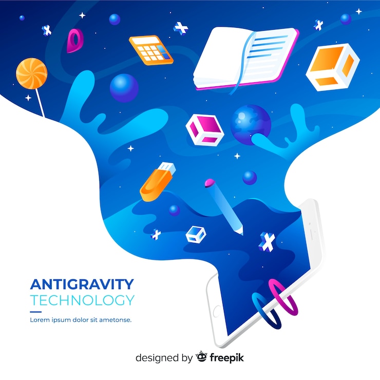 Free Vector antigravity technology with elements
