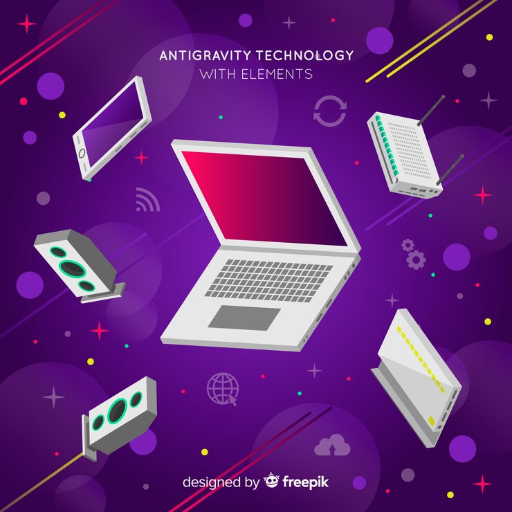 Free Vector antigravity technology with elements