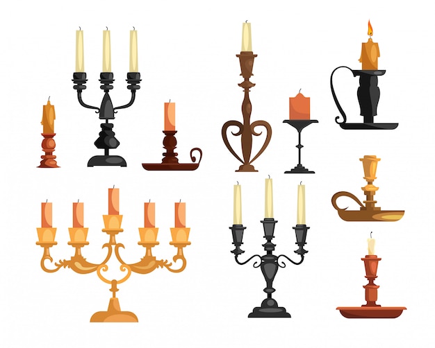 Antique candleholders set
