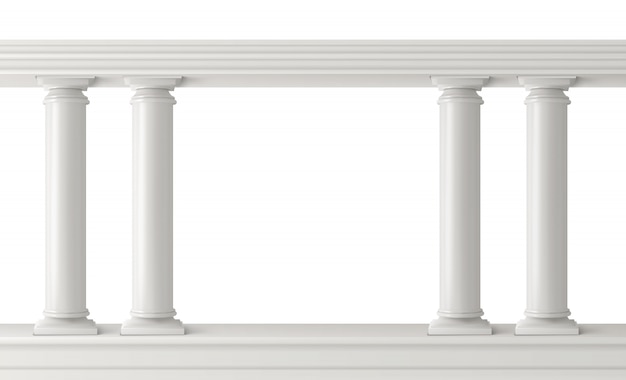 Free vector antique columns set, figured pillars balustrade