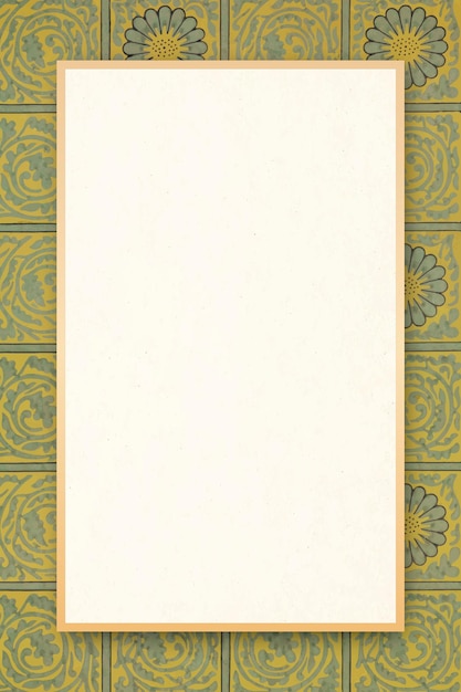 Текстура векторной плитки антикварной цветочной рамки
