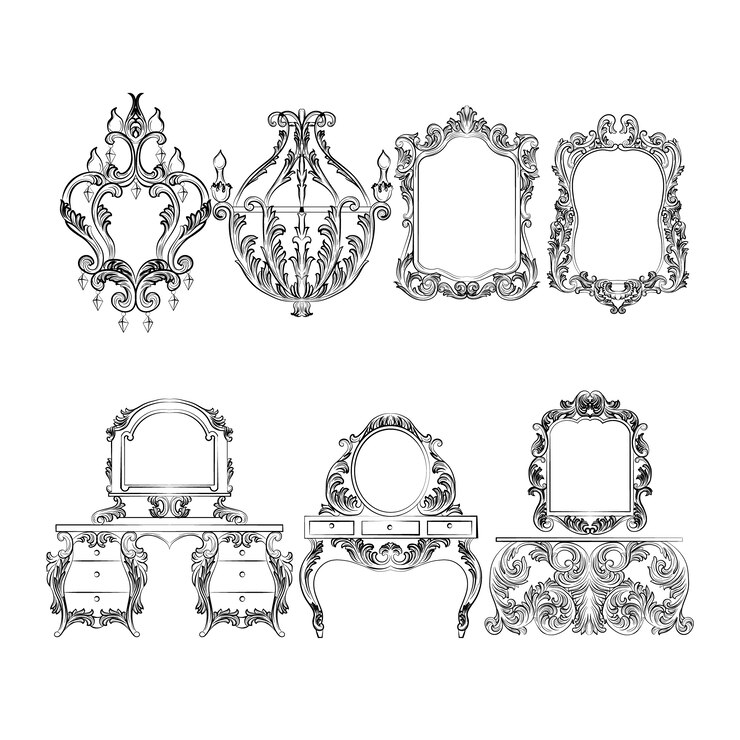 मुफ़्त वेक्टर antique furniture collection